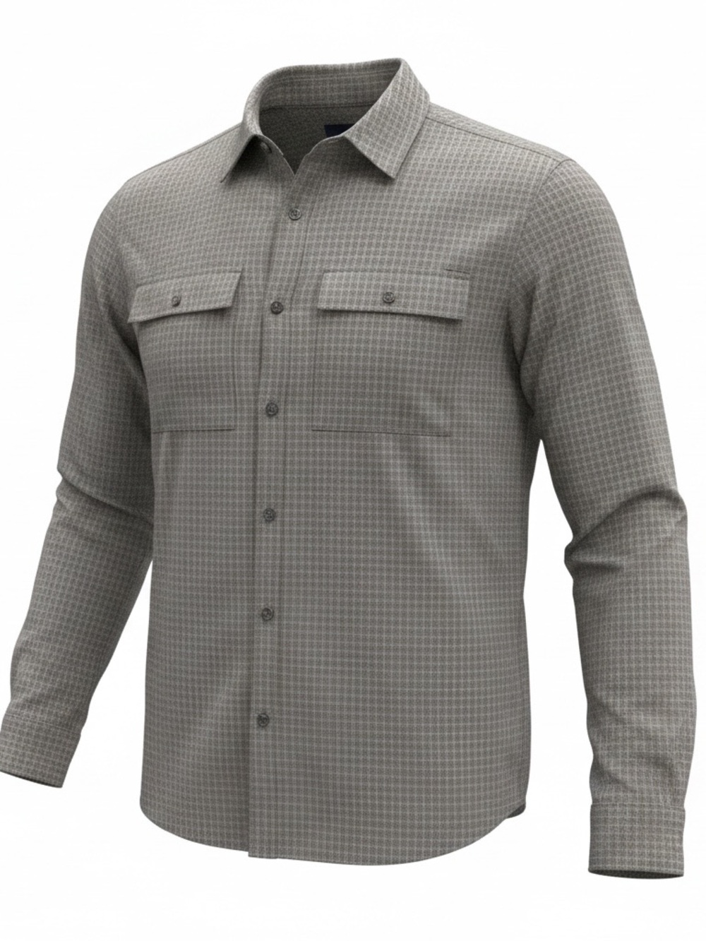 Prana Gray Plaid Long Sleeve Button-Down Shirt